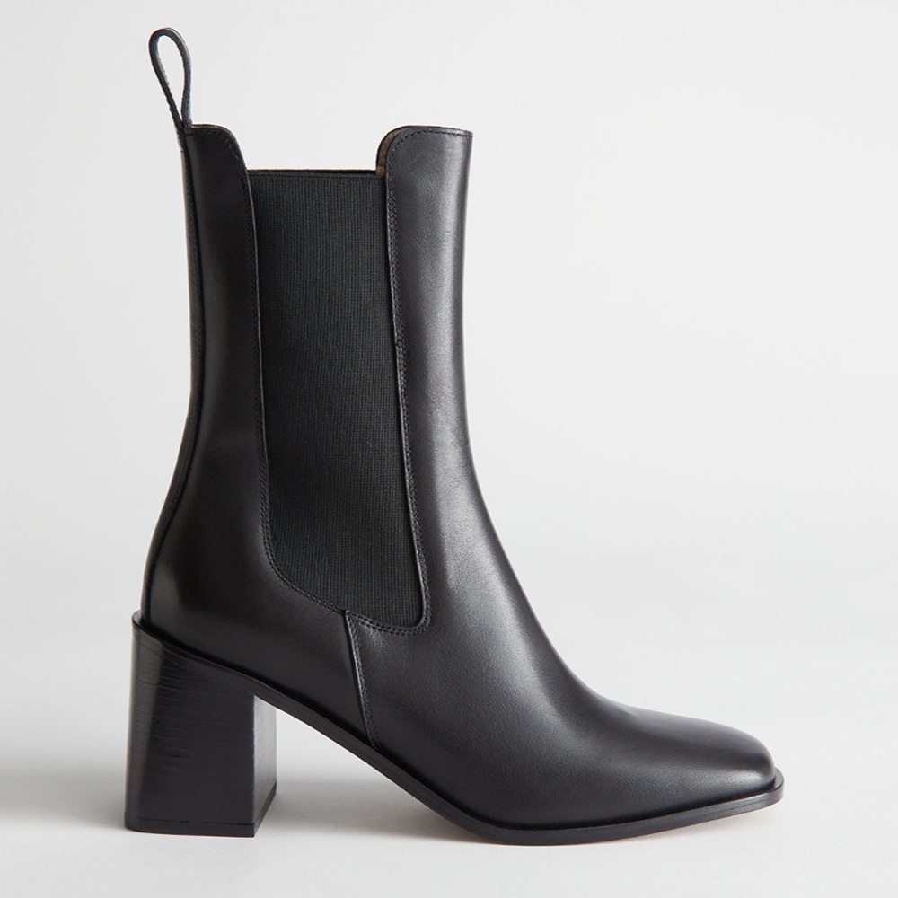 & other stories Heeled Leather Chelsea Boots
